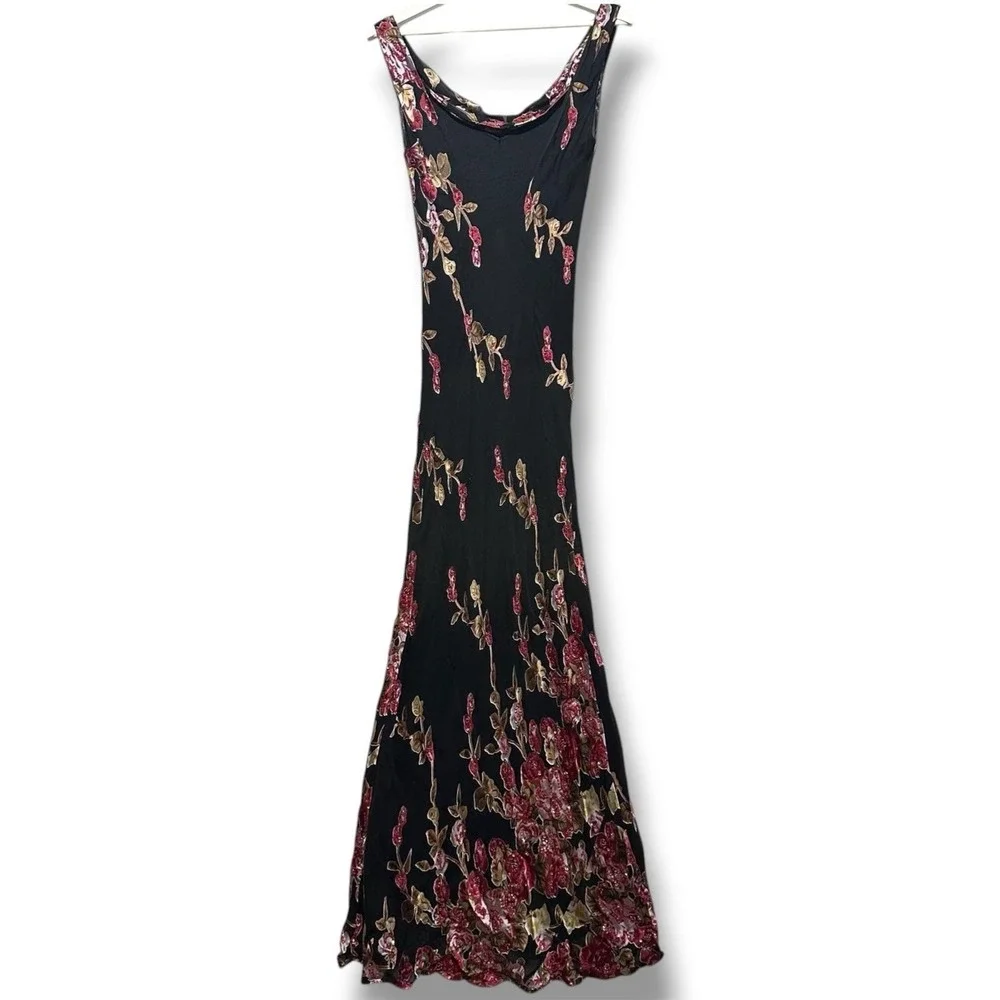 VTG Sue Wong Nocturne Gown Womens 10 Silk Blend Intricate Floral Beads & Sequins - Picture 3 of 16